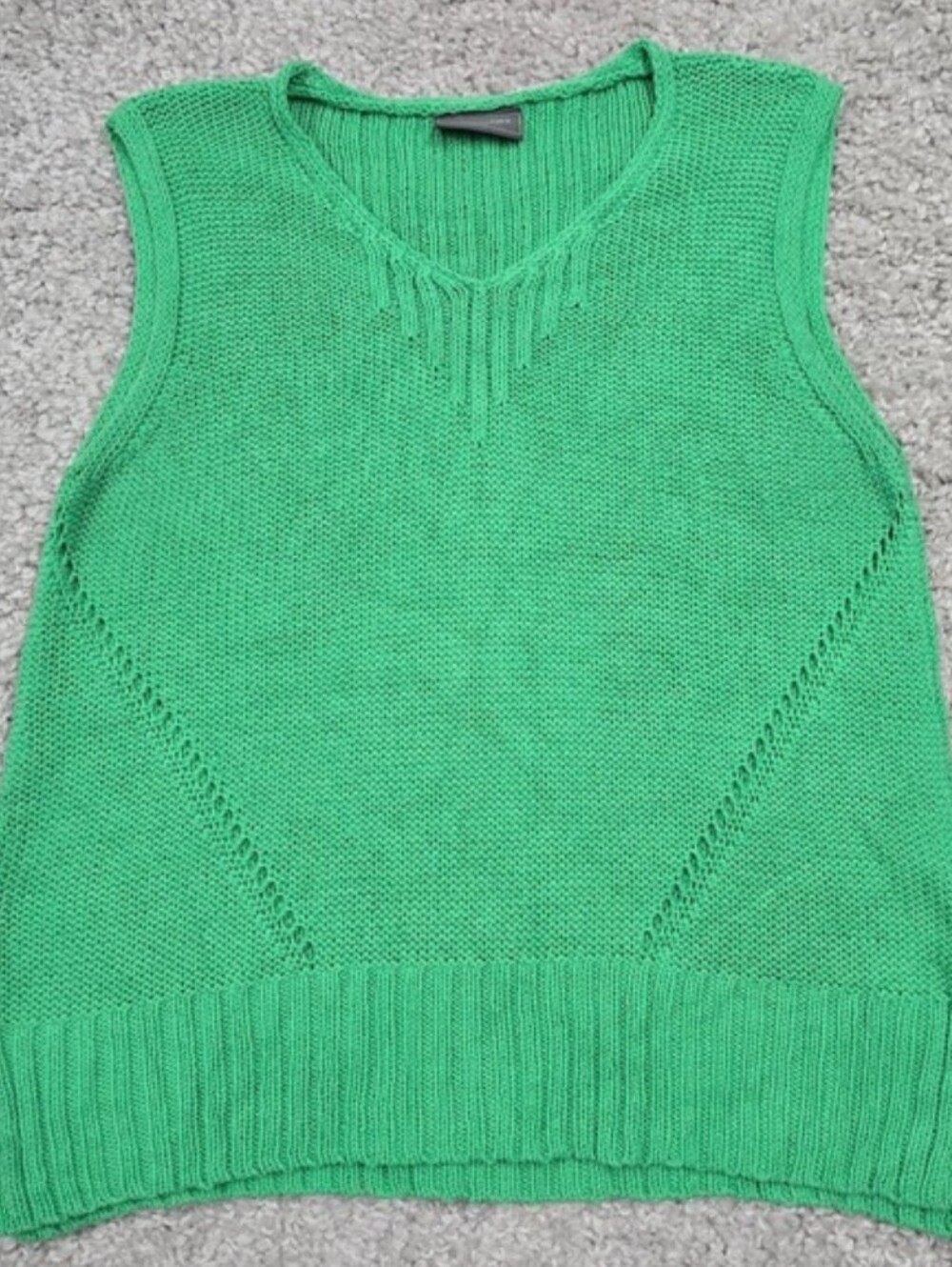Bright Green Knit V-Neck Sweater Vest